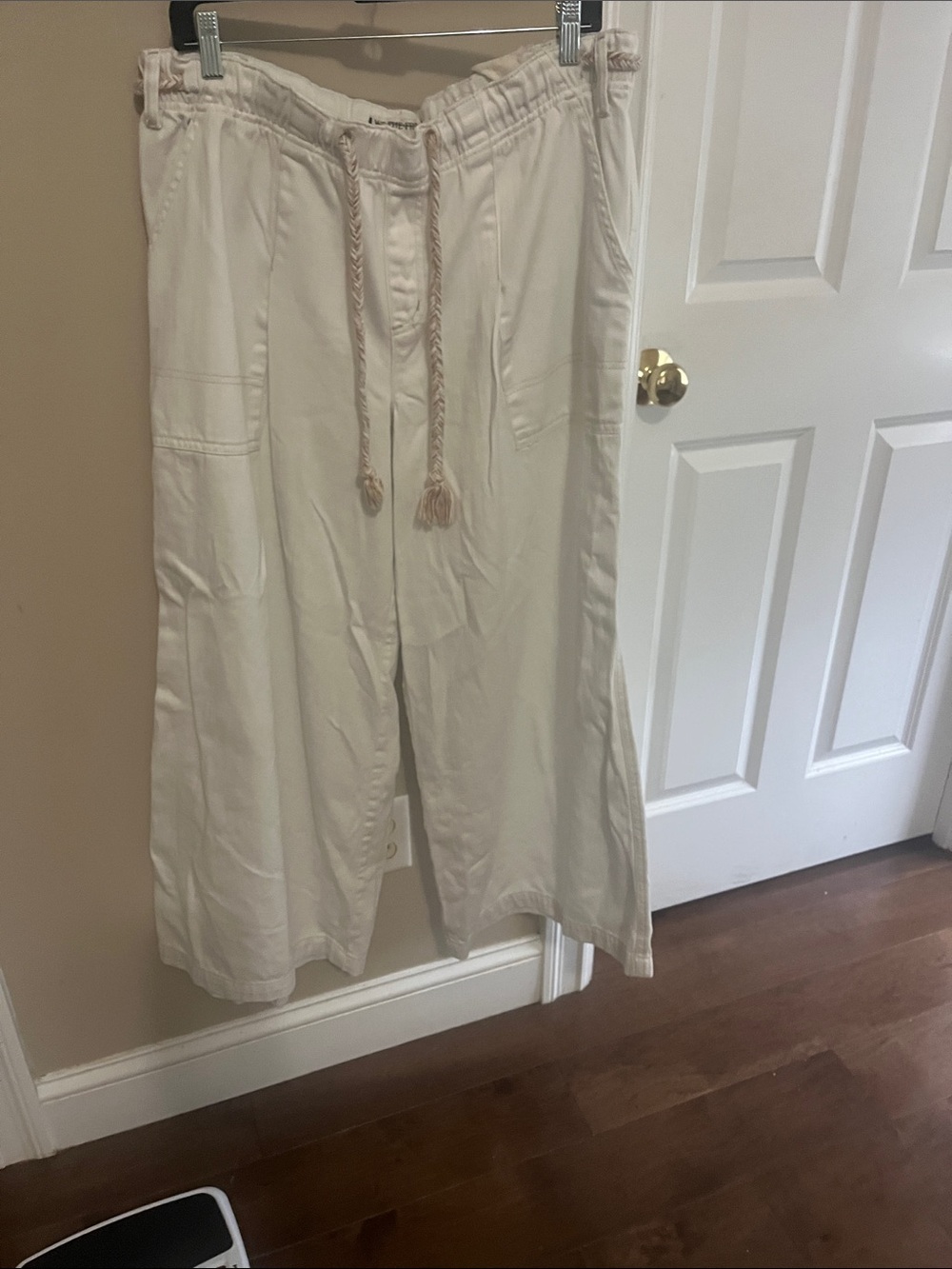 We The Free Cream Wide-Leg Drawstring Pants